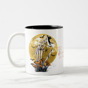 Alles ist gut Halloween Skelett Black Cat Zweifarbige Tasse