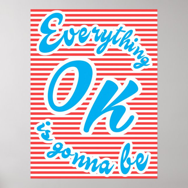 Alles ist gut, Typografie-Poster, rot, rot, Poster (Vorne)