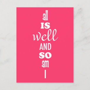 Alles ist gut, und so bin ich Affirmation Postcard Postkarte