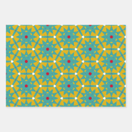 Alles ist hell gelb & blau geschenkpapier set