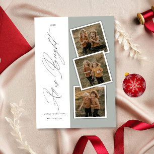 Alles ist hell modern 3 Foto Weihnachtsgeschenk Gr Feiertagskarte