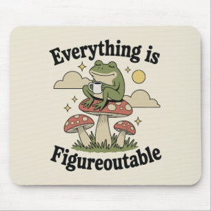 Alles ist herausfindbar Frosch mit Kaffee Mousepad