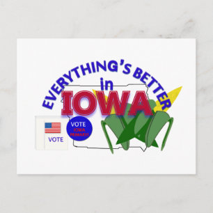 Alles ist in Iowa Postkarte besser