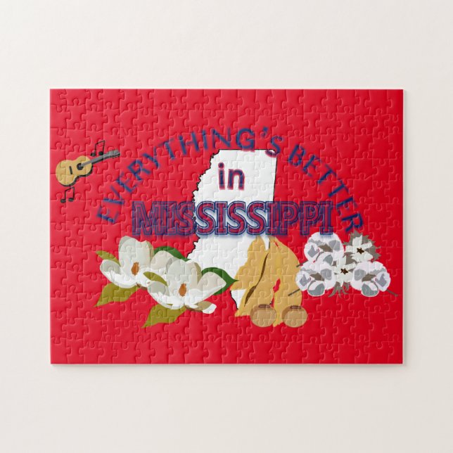 Alles ist in Mississippi-Puzzlespiel besser (Horizontal)