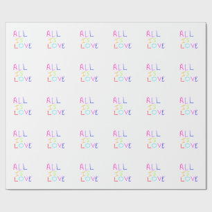 Alles ist Liebe Regenbogen farbenfroher Stolz LGBT Geschenkpapier