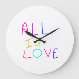 Alles ist Liebe Regenbogen farbenfroher Stolz LGBT Große Wanduhr