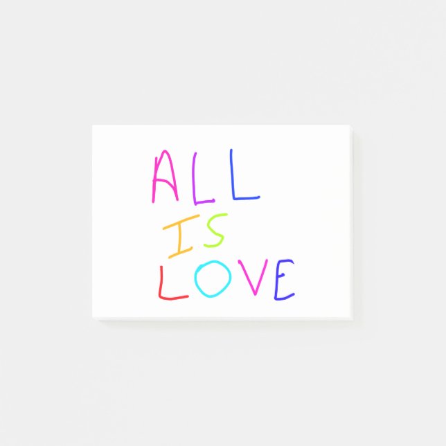 Alles ist Liebe Regenbogen farbenfroher Stolz LGBT Post-it Klebezettel (Vorderseite)