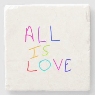 Alles ist Liebe Regenbogen farbenfroher Stolz LGBT Steinuntersetzer