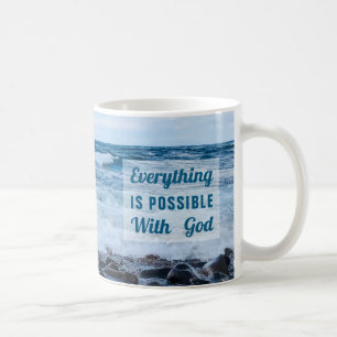 Alles ist möglich Motivierend Tasse am Strand