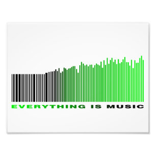 Alles ist Music Green Text Barcode Song Player Fotodruck