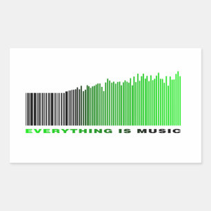 Alles ist Music Green Text Barcode Song Player Rechteckiger Aufkleber