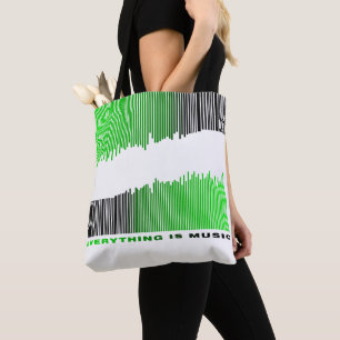 Alles ist Music Text Green Barcode Song Player Tasche