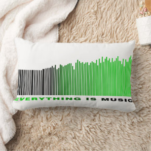 Alles ist Music Text Song Player Green Barcode Lendenkissen