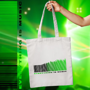 Alles ist Music Text Song Player Green Barcode Tragetasche