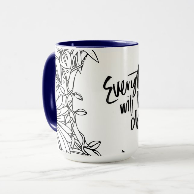 Alles ist okay, ursprüngliche Entwurf Tasse (Vorderseite Links)