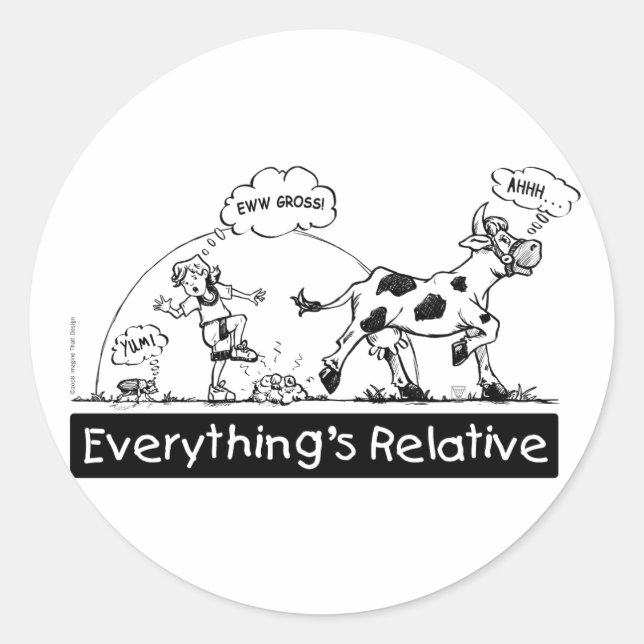 Alles ist relativ runder aufkleber (Vorderseite)