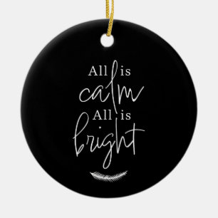 Alles ist ruhig, alles ist hell Modernes schwarzes Keramik Ornament