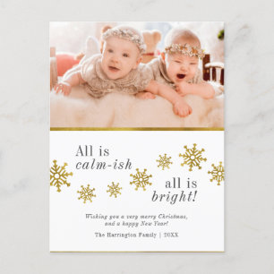 Alles ist ruhig. Custom Foto Funny Christmas Feiertagspostkarte
