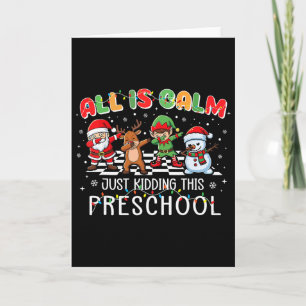 Alles ist ruhig lustiges Weihnachten Vorschule Wei Karte