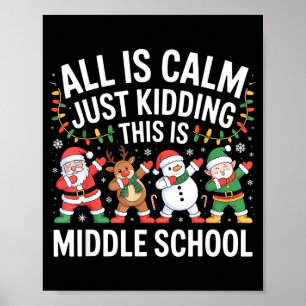 Alles ist ruhig Spaß Xmas Mittelstufe Weihnachtsze Poster
