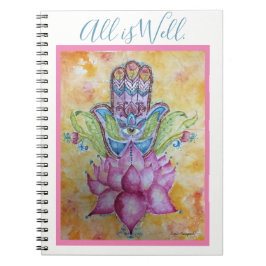 Alles ist wohle Hamsa Kunst-gewundenes Notizbuch Notizblock