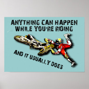 Alles kann passieren Dirt Bike Motocross Lustiger Poster