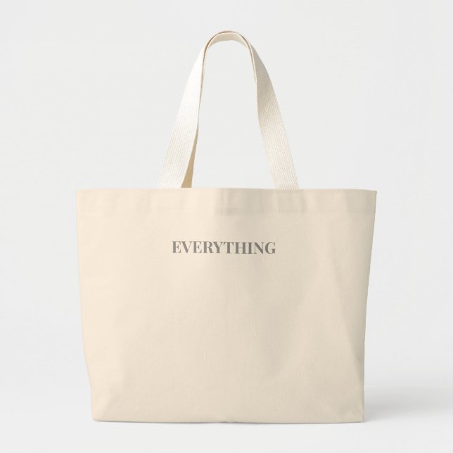 "Alles" Leinwand Tote Beutel - Minimalistisch wied Jumbo Stoffbeutel (Vorne)