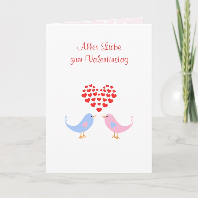 Alles Liebe romantischer deutscher Valentinsgruß Feiertagskarte (Vorderseite)