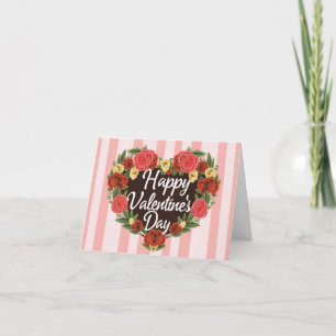 Alles Liebe zum Valentinstag Blumige Rose Herz Kar Feiertagskarte