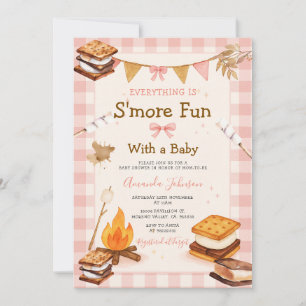 Alles macht mehr Spaß mit Pink Baby Shower Gingham Einladung