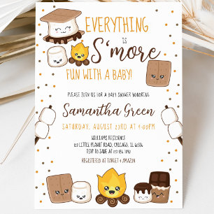 Alles macht mehr Spaß mit S'mores Baby Shower Einladung