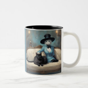 Alles mit Stil schwarze Katze weiße Katze Zweifarbige Tasse