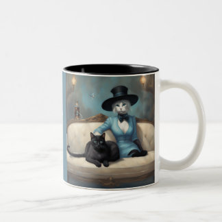 Alles mit Stil schwarze Katze weiße Katze Zweifarbige Tasse