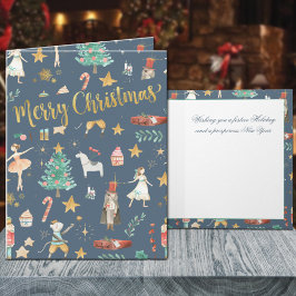 Alles Nutcracker Gold Frohe Weihnachten Blau