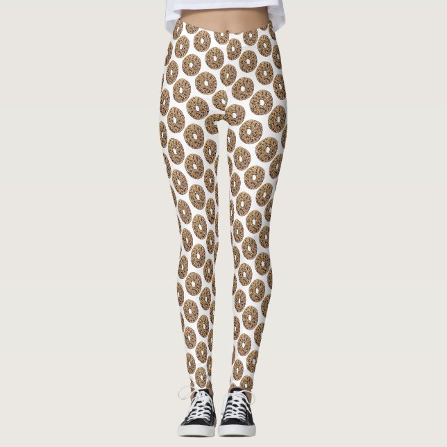 Alles Poppy Sesam Seed Bagel Frühstück Essen Leggings (Vorderseite)