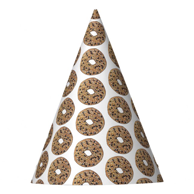 Alles Poppy Sesam Seed Bagel Frühstück Essen Partyhütchen (Vorderseite)