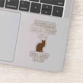 Alles schmeckt besser mit Katzenhaar darin! Aufkleber