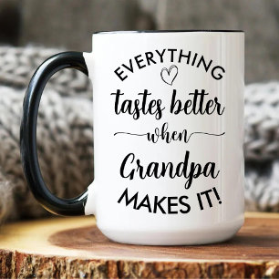 Alles schmeckt besser, wenn Großvater es schafft Zweifarbige Tasse