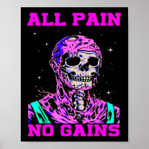 Alles Schmerz, kein Gewinn Fitness Gewichtheben Bo Poster
