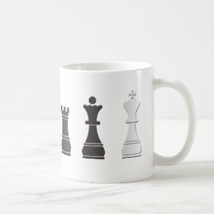 Alles schwarze Weiß, Schachstücke Kaffeetasse