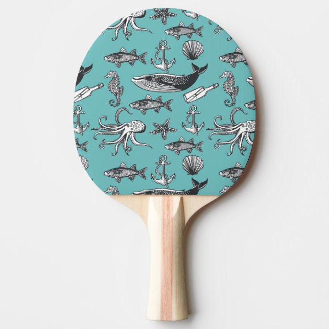 Alles Seemuster Tischtennis Schläger (Vorderseite)