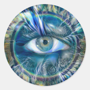 Alles sehende Auge Runder Aufkleber