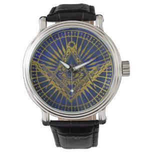 Alles sehende mystische Auge im Freimaurerkompaß Armbanduhr