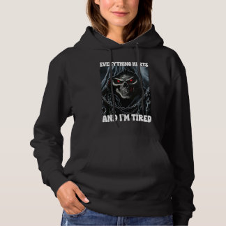 Alles tut weh und müde Randskelett Hoodie