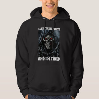 Alles tut weh und müde Randskelett Hoodie