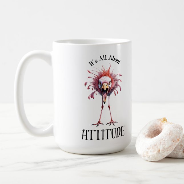 Alles über Attitude Funny Flamingo Kaffeetasse (Mit Donut)
