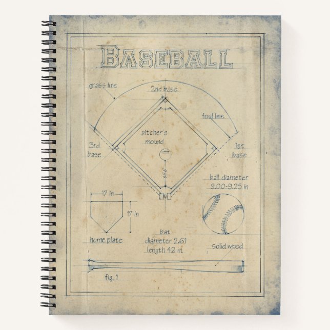 Alles über das Spiel - Baseball Notizbuch (Vorderseite)