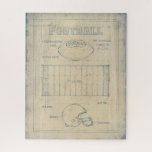Alles über das Spiel - Fußball<br><div class="desc">All About the Game II" von Ethan Harper. Enthält ein blaudruckähnliches Bild von Fußballelementen.</div>