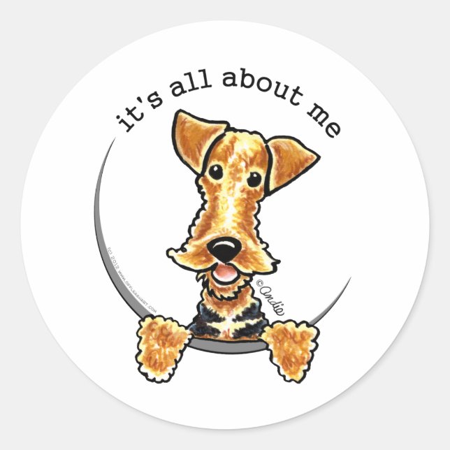 Alles über die Airedale Terrier Runder Aufkleber (Vorderseite)