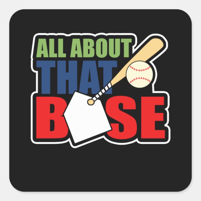 Alles über diese Basis Niedliche Mama Baseball Sof Quadratischer Aufkleber (Vorderseite)